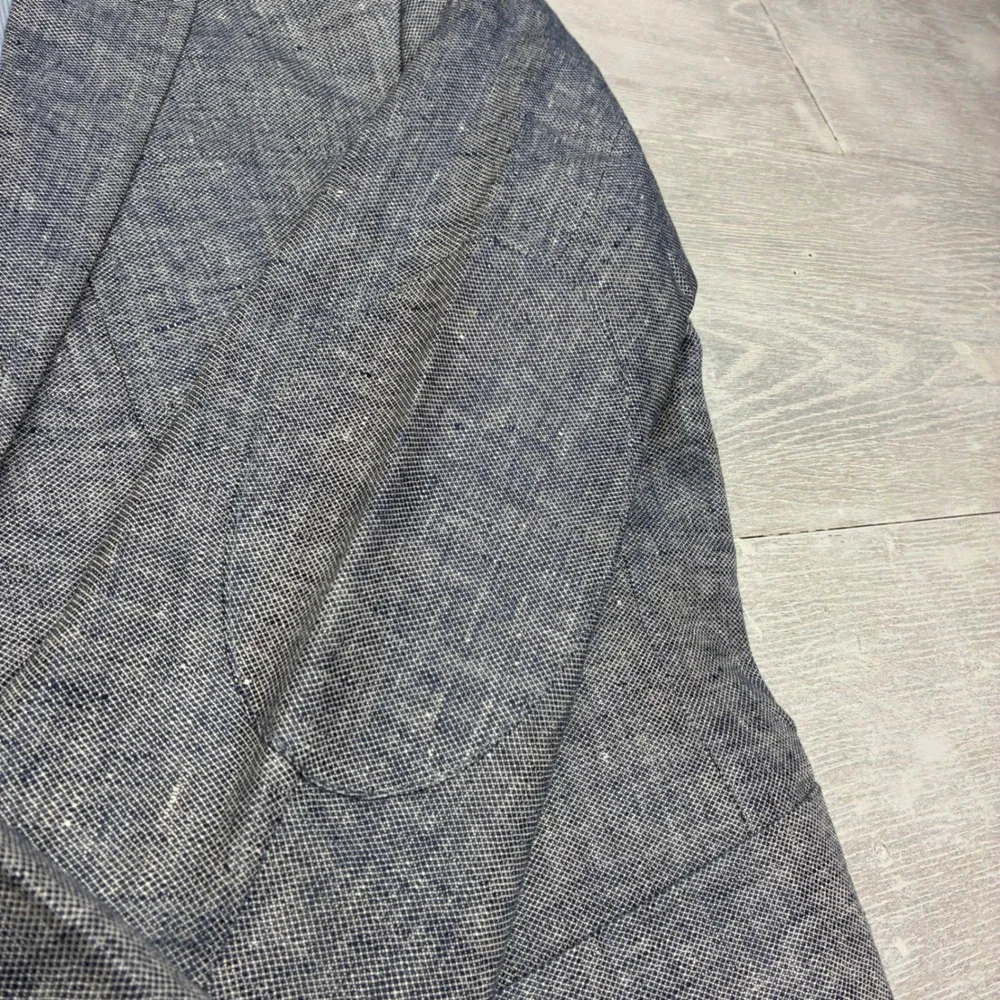 Banana Republic Blazer Mens 38S Blue Linen Tailored Fit Sport Coat 402018-00